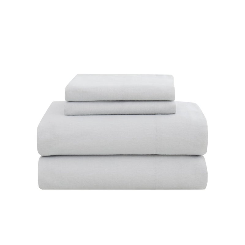 TRULY SOFT Solid Flannel Grey Cotton 3-Piece Twin Sheet Set, Solid Themed, for Men and Women, Oeko-TEX Certified Confidence - Image 2